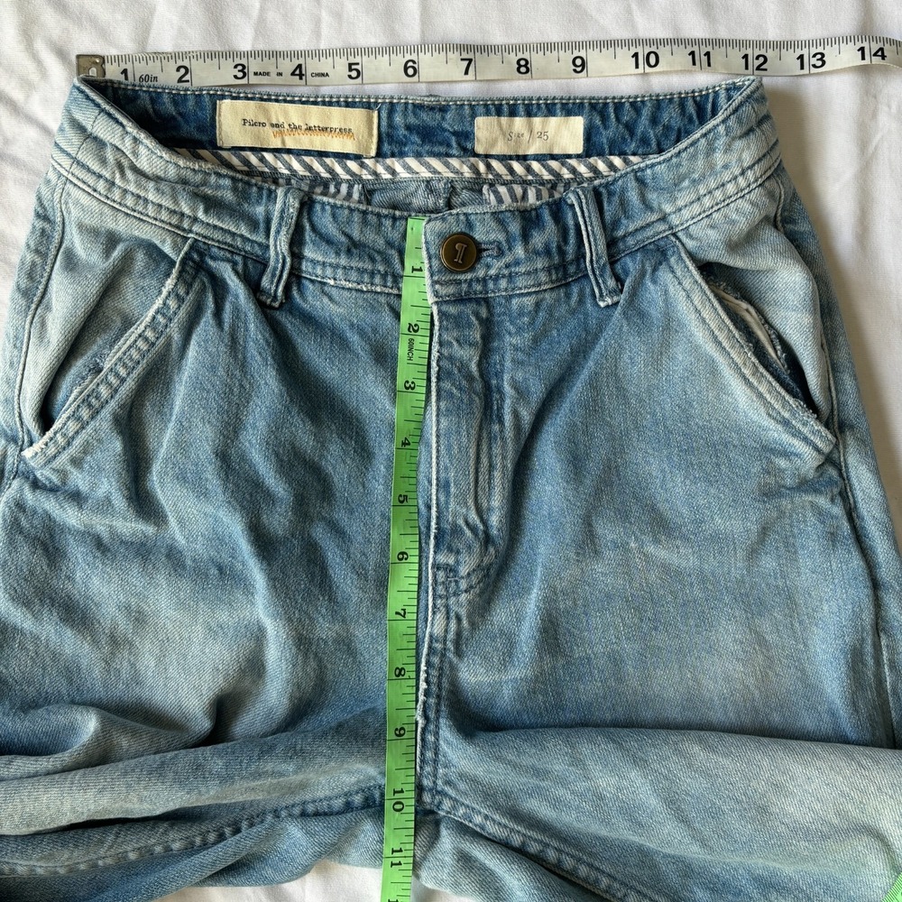 Pilcro and the Letterpress Denim‎ Wide Leg Cropped Jeans Womens 25 Tie Dye Hem - Picture 3 of 6